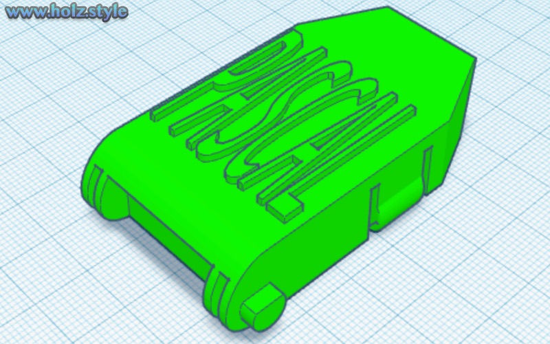 Was ist eine 3D-Zeichnung? Eine 3D Zeichnung eines Systainer Verschlusses mit Namen.